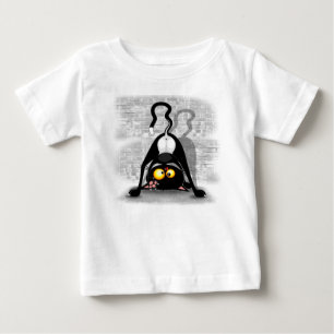 Lustige Cartoonfigur: Katze auf dem Kopf Baby T-shirt