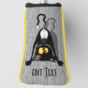Lustige Cartoonfigur: Katze auf dem Kopf Golf Headcover