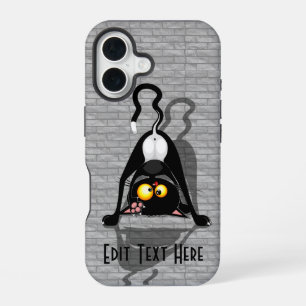 Lustige Cartoonfigur: Katze auf dem Kopf iPhone 16 Hülle