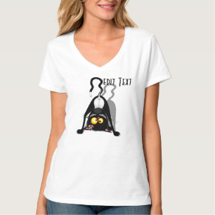 Lustige Cartoonfigur: Katze auf dem Kopf T-Shirt