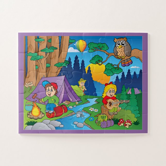 Lustige Cartoons Camping (Horizontal)