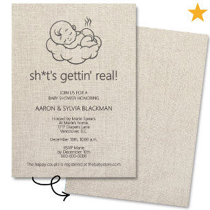 Lustige Casual Minimalistische Stinkende Babyparty Einladung