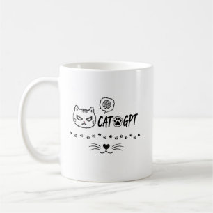Lustige CAT GPT KI Pixelkatze / Lustige Katzen-Tec Kaffeetasse