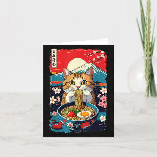 Lustige Catzilla Anime Ramen Japanische Katze Männ Karte