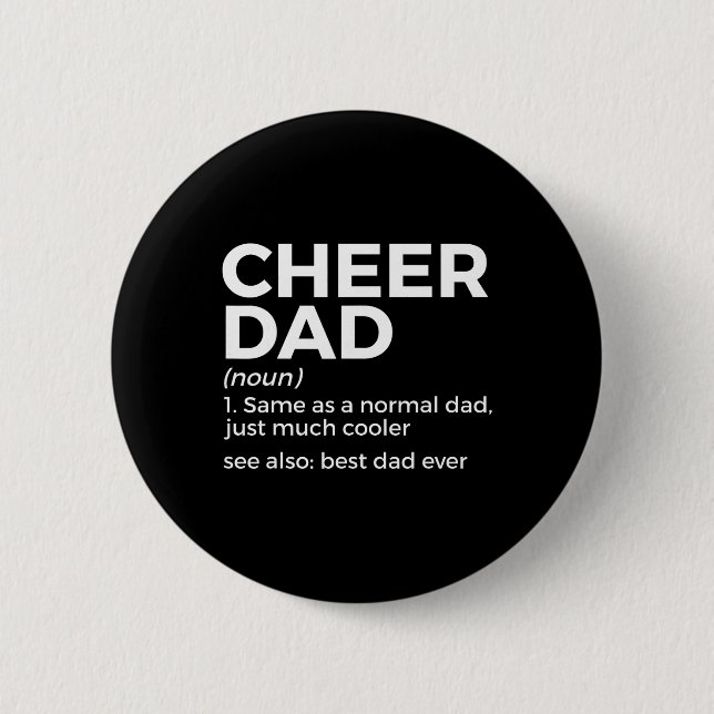 Lustige Cheer Dad Definition Bester Dad Ever Cheer Button (Vorderseite)
