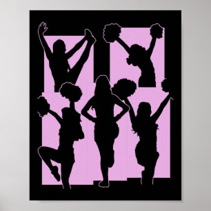 Lustige Cheerleaderin feuert akrobatischen Enthusi Poster
