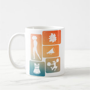Lustige Cheerleaderin jubelt akrobatischer Enthusi Kaffeetasse
