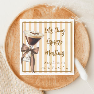 Lustige Chic Let's Chug Espresso Martinis Geburtst Serviette