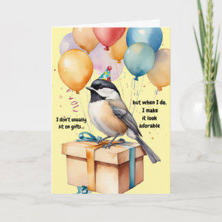 Lustige Chickadee-Geburtstagsfeier-Einladungskunst Einladung