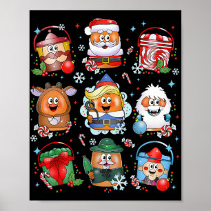 Lustige Chicken Nuggets Weihnachtsmann Rentier Fro Poster