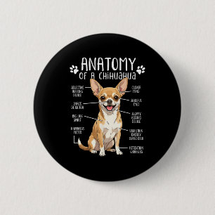 Lustige Chihuahua-Anatomie eines Chihuahua-Hundebe Button
