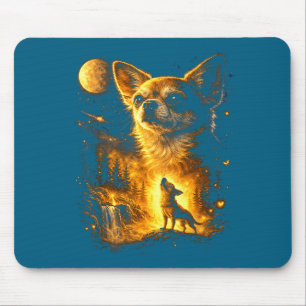 Lustige Chihuahua-Mondheulung Mystische Illustrati Mousepad