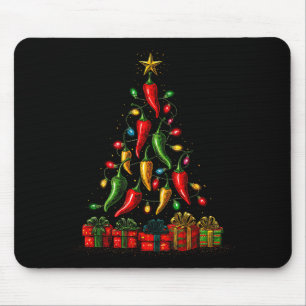 Lustige Chili Paprika Weihnachtsbaum Grafik Mousepad