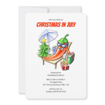 Lustige Chili-Weihnachten im Juli Sommer-Poolparty