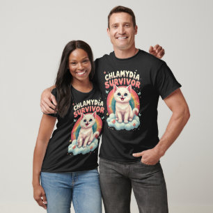 Lustige Chlamydien-Überlebende-Katzen-Meme-Witze M T-Shirt