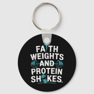 Lustige christliche Fitness-Ernährung Protein-Shak Schlüsselanhänger