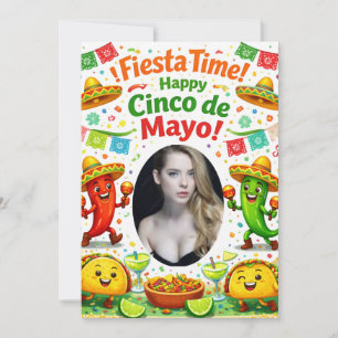 Lustige Cinco de Mayo 2026 Fiesta Zeit Taco Party Einladung