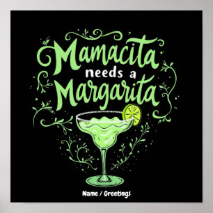 Lustige Cinco De Mayo Mamacita Braucht Eine Margar Poster