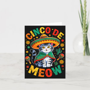 Lustige Cinco De Mayo Mexikanische Katze mit Sombr Karte
