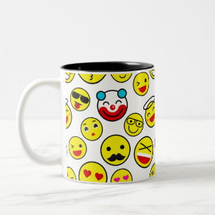 lustige Clown Emojis Zweifarbige Tasse