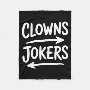 Lustige Clowns links, Joker rechts Pfeil Fleecedecke