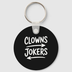 Lustige Clowns links, Joker rechts Pfeil Schlüsselanhänger
