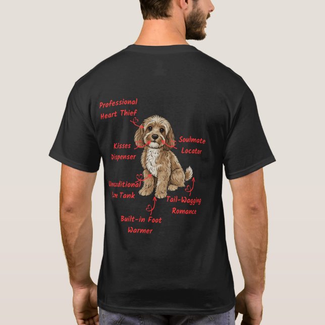 Lustige Cockapoo-Anatomie - Einzigartiges Valentin T-Shirt (Rückseite)