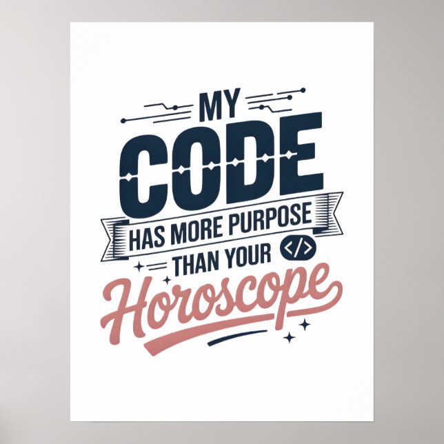 Lustige Coding-Zitat AI-Programmierer-Design Poster (Vorne)