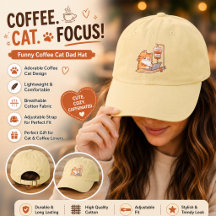 Lustige Coffee Cat Dad Mütze, Süße Programmierer B