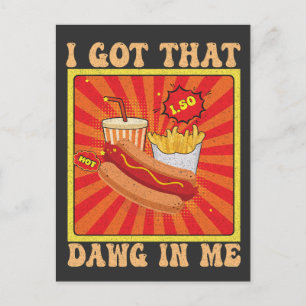 Lustige Comic Hot Dogs Combo Ich Hab Den Hund In M Postkarte