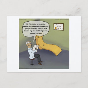 Lustige Comic-Postkarte mit Spinnen-Patient Postkarte