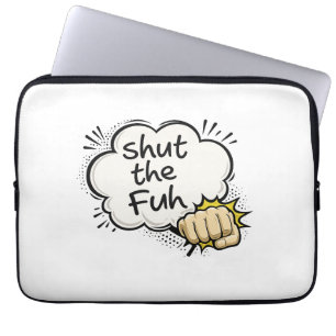 Lustige Comic-Style-"Halt die Klappe"-Laptop-Hülle Laptopschutzhülle