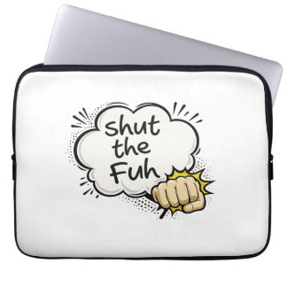 Lustige Comic-Style-"Halt die Klappe"-Laptop-Hülle Laptopschutzhülle