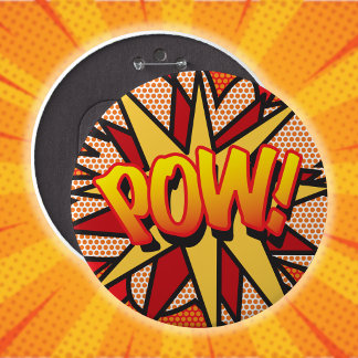 Lustige Coole Comic-Book-Pop-Art-POW Button