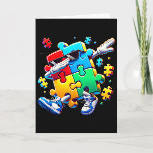 Lustige coole Dabbing-Puzzleteil-Autismus-Bewussts Karte