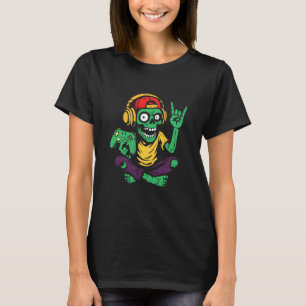 Lustige Coole Halloween Zombie Gamer Videospiel Ko T-Shirt