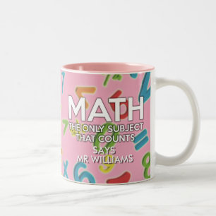 Lustige Coole Mathe-Zitat Mädchenhaft Rosa Zweifarbige Tasse