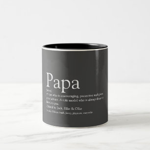 Lustige Coole Papa-Definition Zitat Zweifarbige Tasse