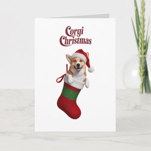 Lustige Corgi Weihnachtsfeiertage Feiertagskarte