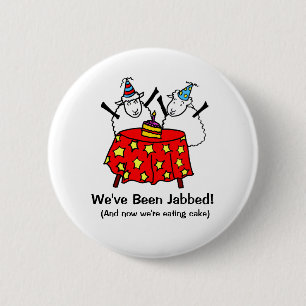Lustige Covid-Impfstoff-Schafparty Button