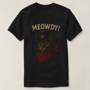 Lustige Cowboy-Katze "Meowdy" Western-Design  T-Shirt