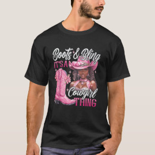 Lustige Cowgirl-Stiefel und Bling Es ist eben eine T-Shirt