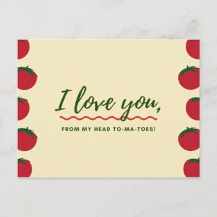 Lustige Creme- und rote Tomaten Postkarte