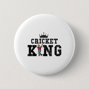 Lustige Cricket-König-Grafik für Spieler  Button