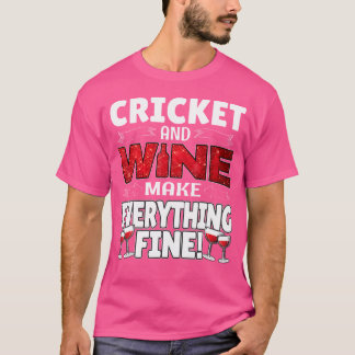 Lustige Cricket-Wein-Gif Süße Sportarten T-Shirt