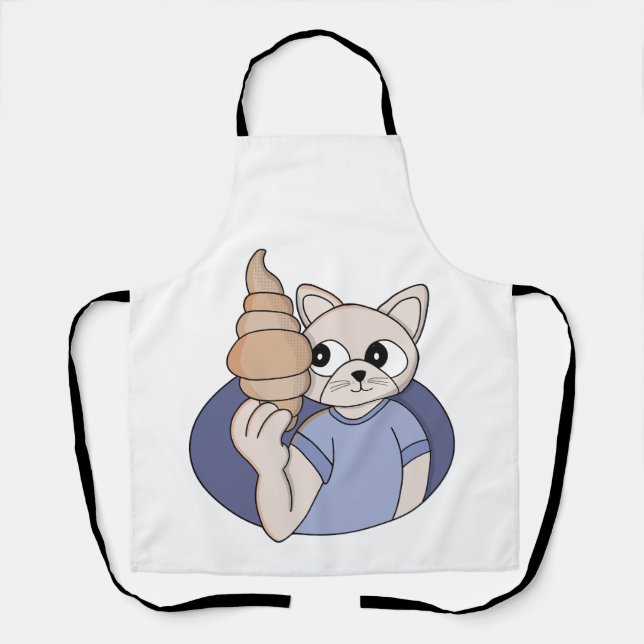 Lustige Croissant-Katze Schürze (Vorderseite)