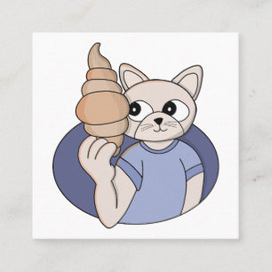 Lustige Croissant-Katze Telefonnummerkarte
