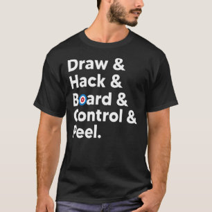 Lustige Curling-Meme-Zeichnung Hack Brett Kontroll T-Shirt