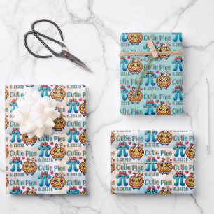 Lustige „Cutie Pies“ Hübsches Pi-Symbol & Pie-Pun Geschenkpapier Set