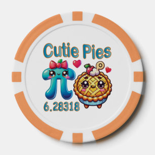 Lustige „Cutie Pies“ Hübsches Pi-Symbol & Pie-Pun Pokerchips